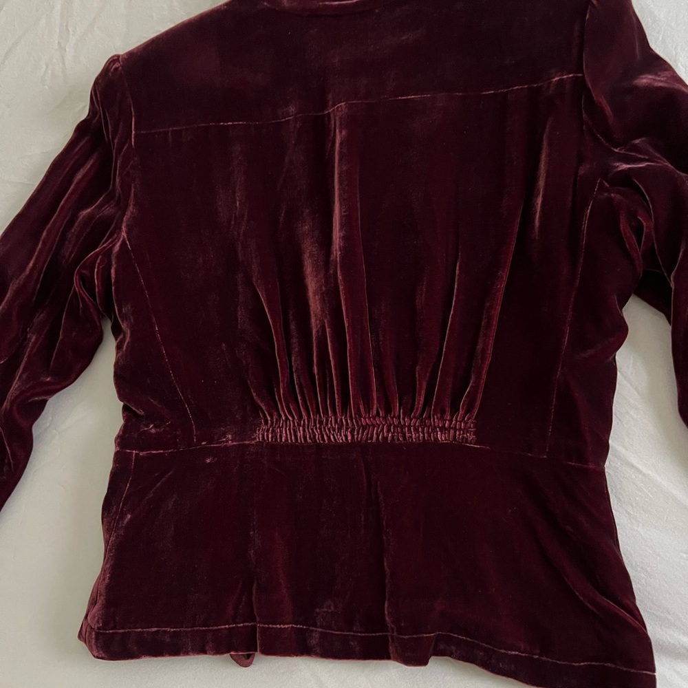 Ralph Lauren Deep Burgundy Velvet silky Blazer - Picture 2 of 10